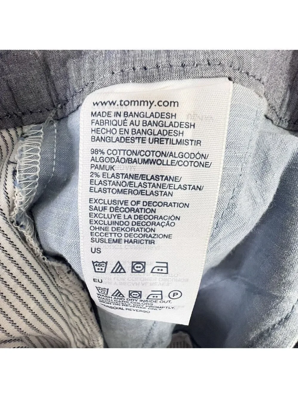 Tommy Hilfiger Chino Pants Women's Hampton Straight Ankle Master Navy Size 16